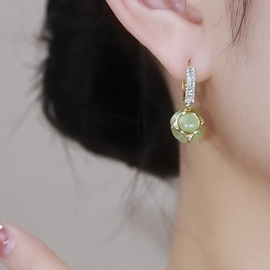 1 Set Of 2 Elegant Women's Ball Pendant Earrings - Allergy-proof Studs, Fashionable Elegant Luxury Design, The Perfect Lady Gift. CJ