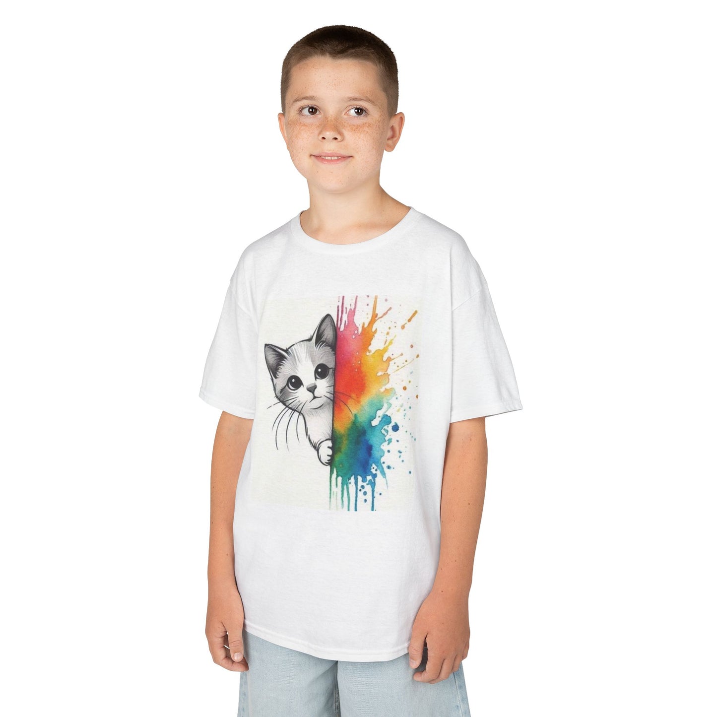 Colorful Cat Kids Tee – Cute Fun Graphic Top for Summer - M/S TMC India