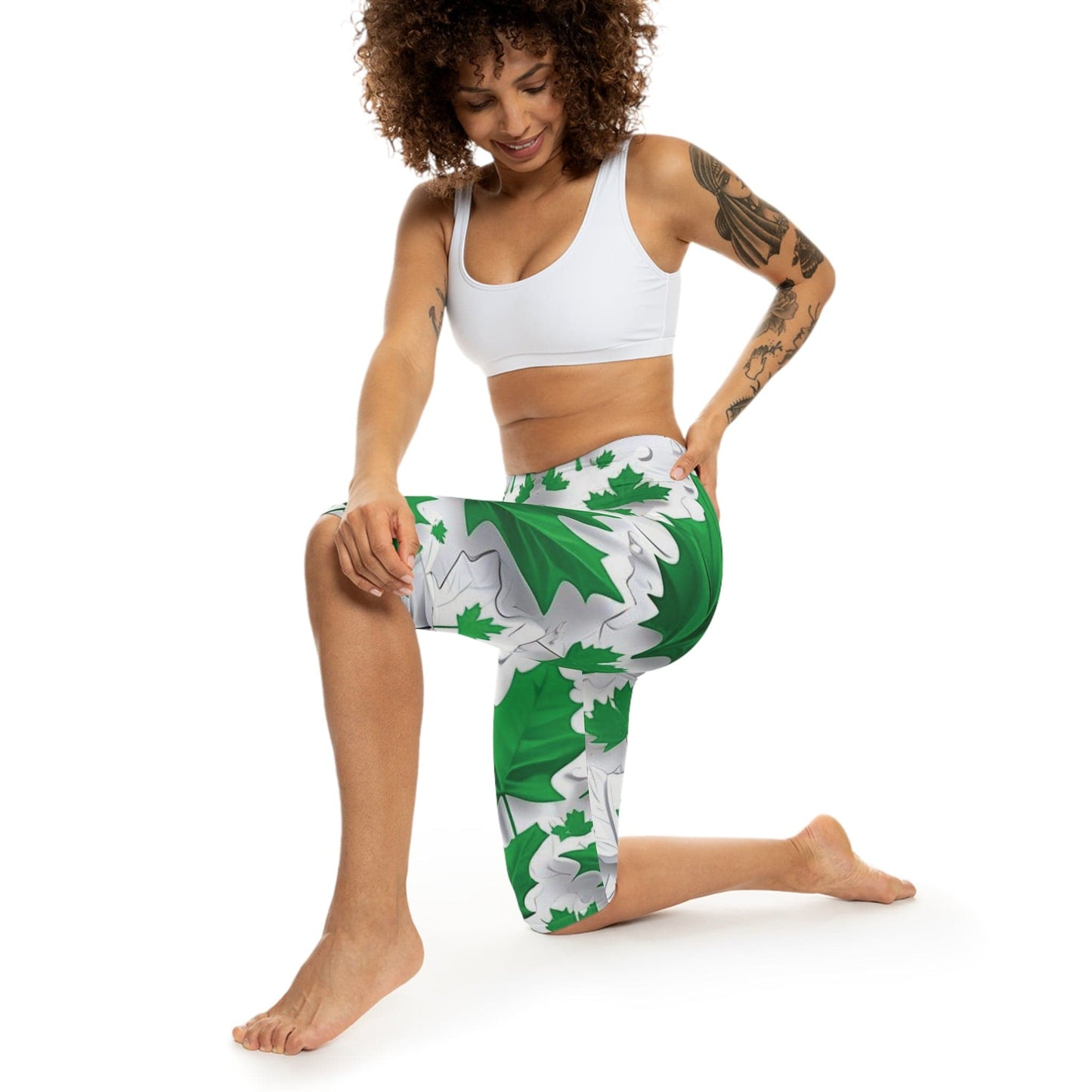 Stylish Women’s Capri Leggings, Floral Pattern, Perfect for Yoga, Fitness, Casual Wear, Gifts for Her, Summer Fashion - M/S TMC India