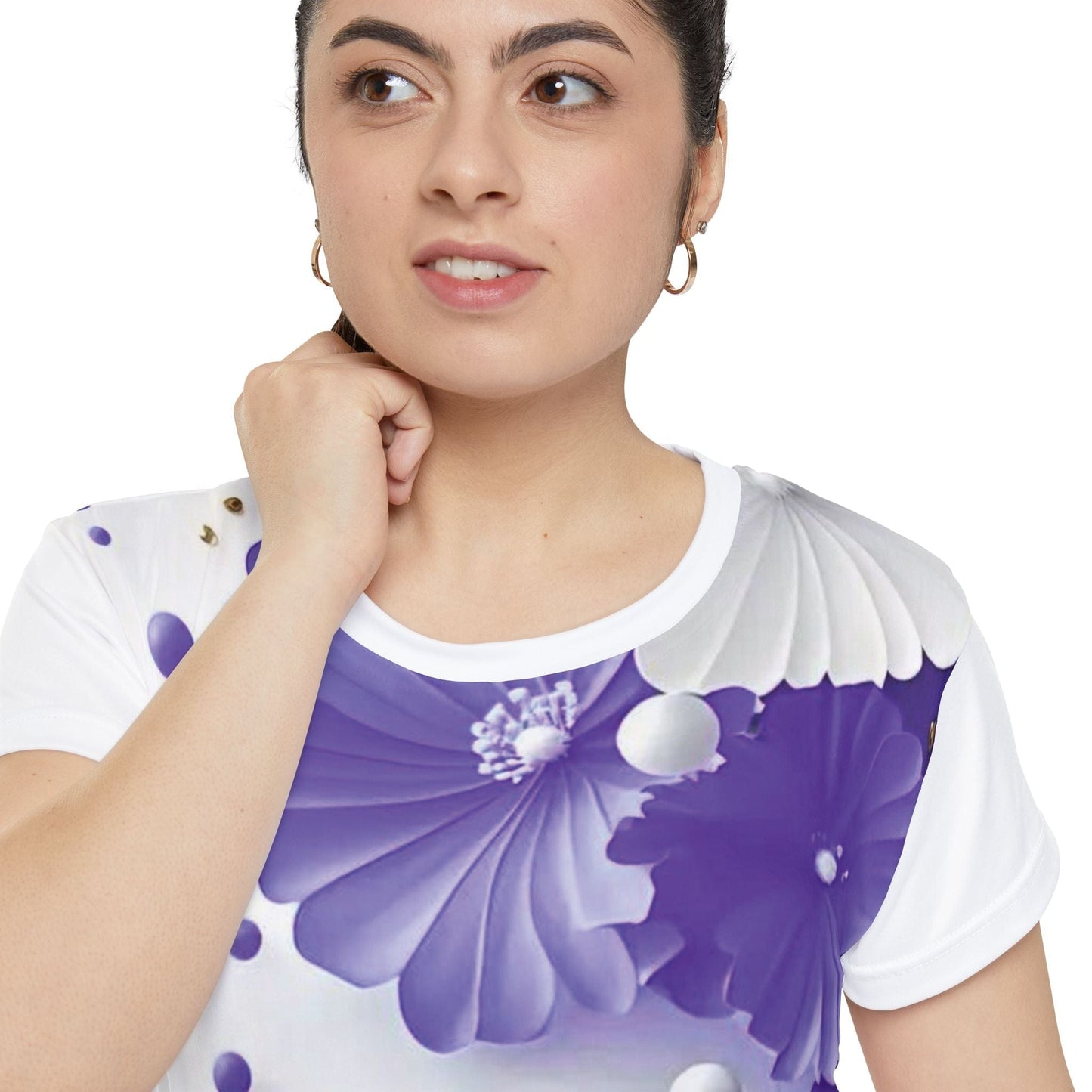 Elegant Floral Women's Short Sleeve Shirt, Floral Tee, AOP Shirt, Casual Top, Spring Fashion, Gift for Her - M/S TMC India