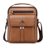 Leather Messenger Crossbody Shoulder Bag For Men Work Business Casual Adjustable Straps With  Metal Zipper CJ