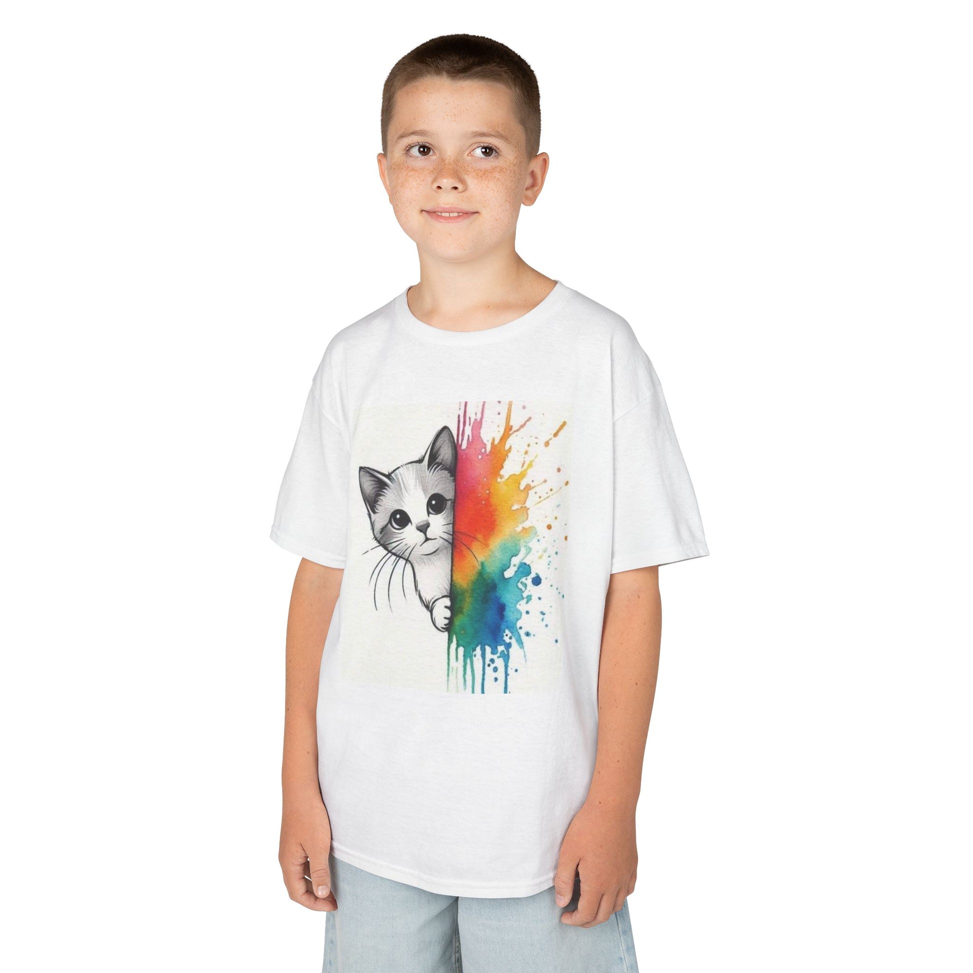 Colorful Cat Kids Tee – Cute Fun Graphic Top for Summer - M/S TMC India