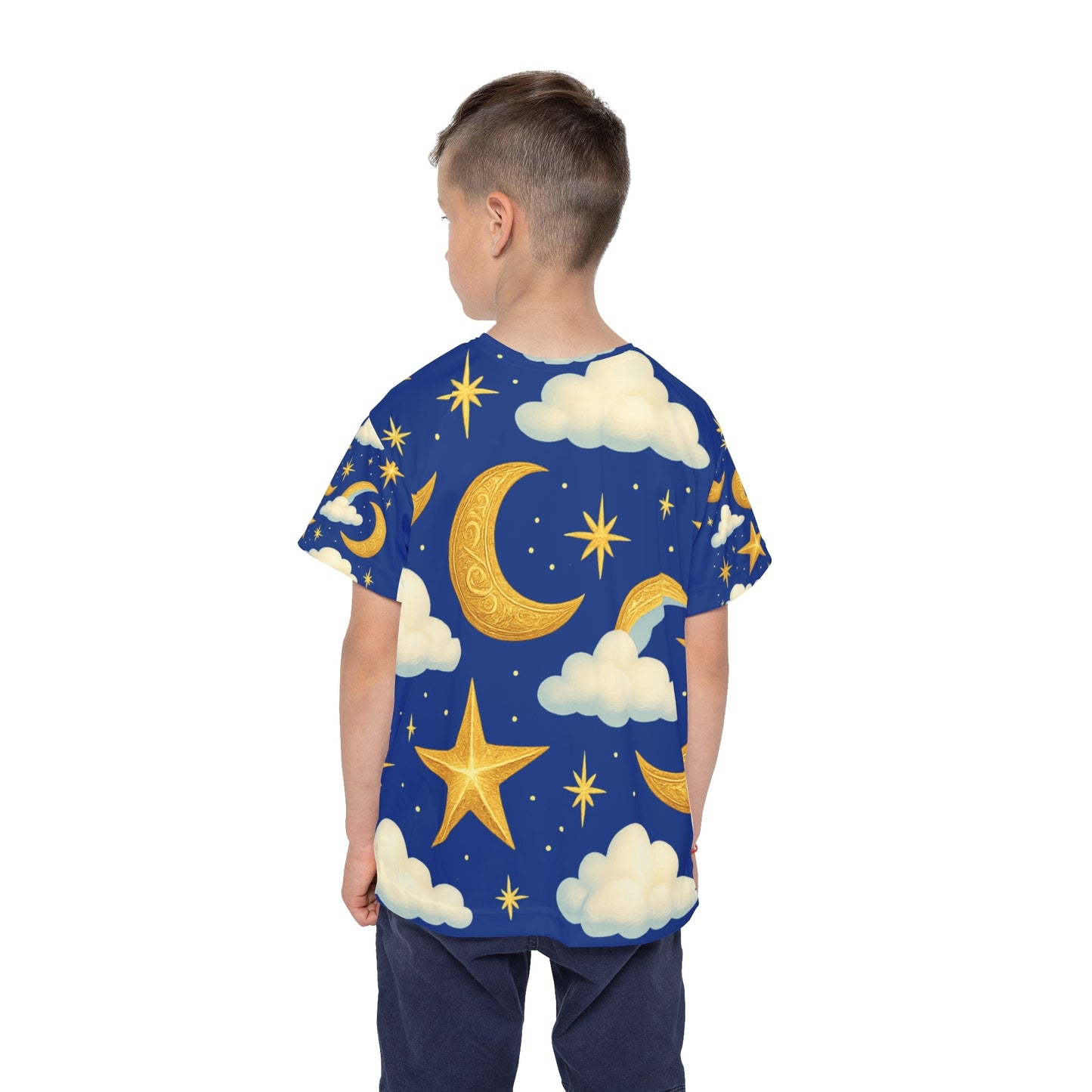 Kids Celestial Sports Jersey, Dreamy Sky Jersey, Starry Kids Apparel, Fun Activewear, Birthday Gift for Kids Printify