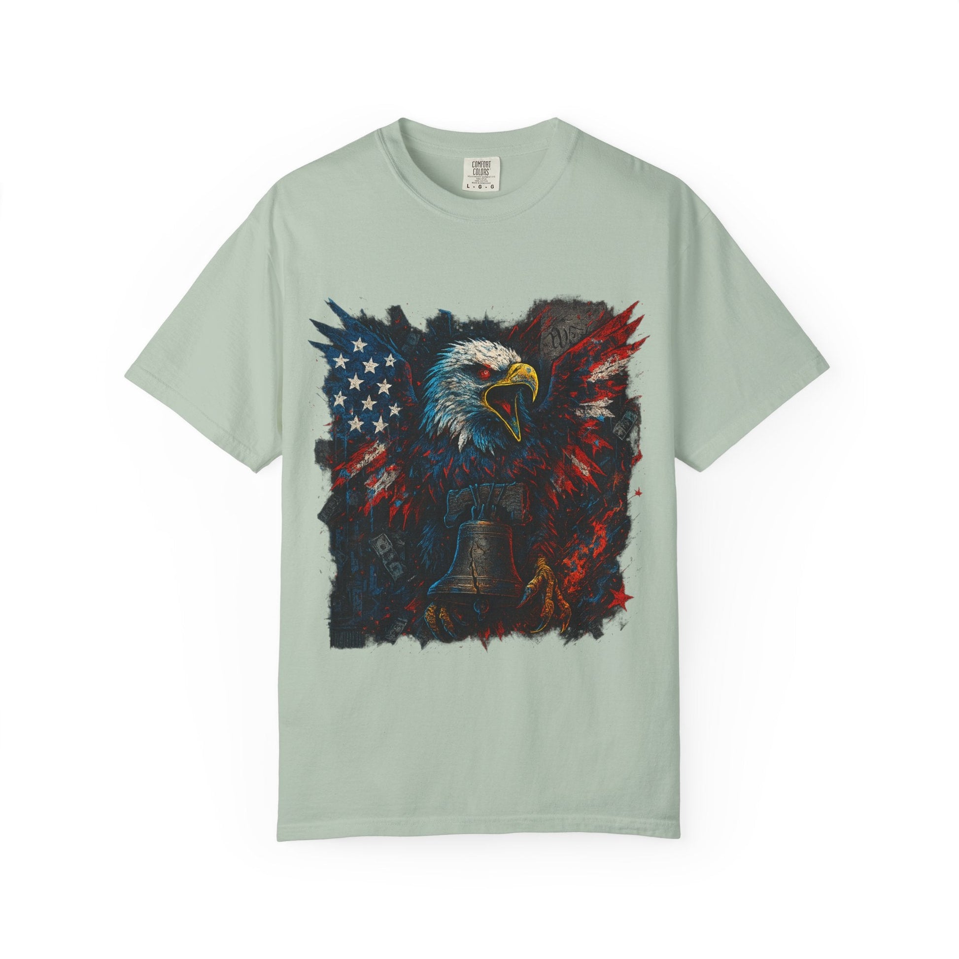 Patriotic Eagle T-Shirt | Unisex Garment-Dyed Tee for Independence Day, Memorial Day, Veteran Gifts, Casual Wear, USA Pride Printify