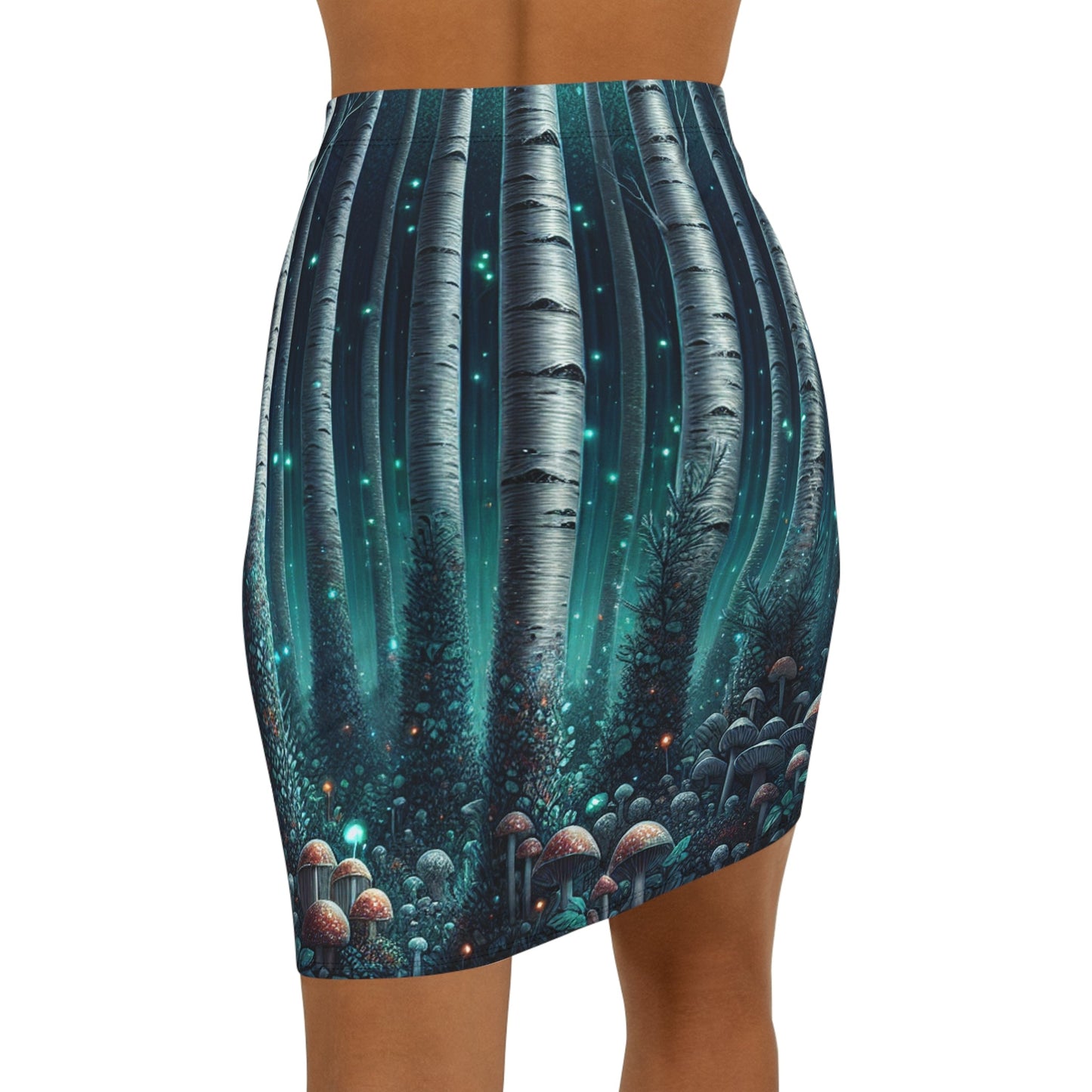 Women’s Forest Fantasy Pencil Skirt, Nature-Inspired Fashion, Trendy Pencil Skirt, Autumn Style, Eco-Friendly Clothing Printify