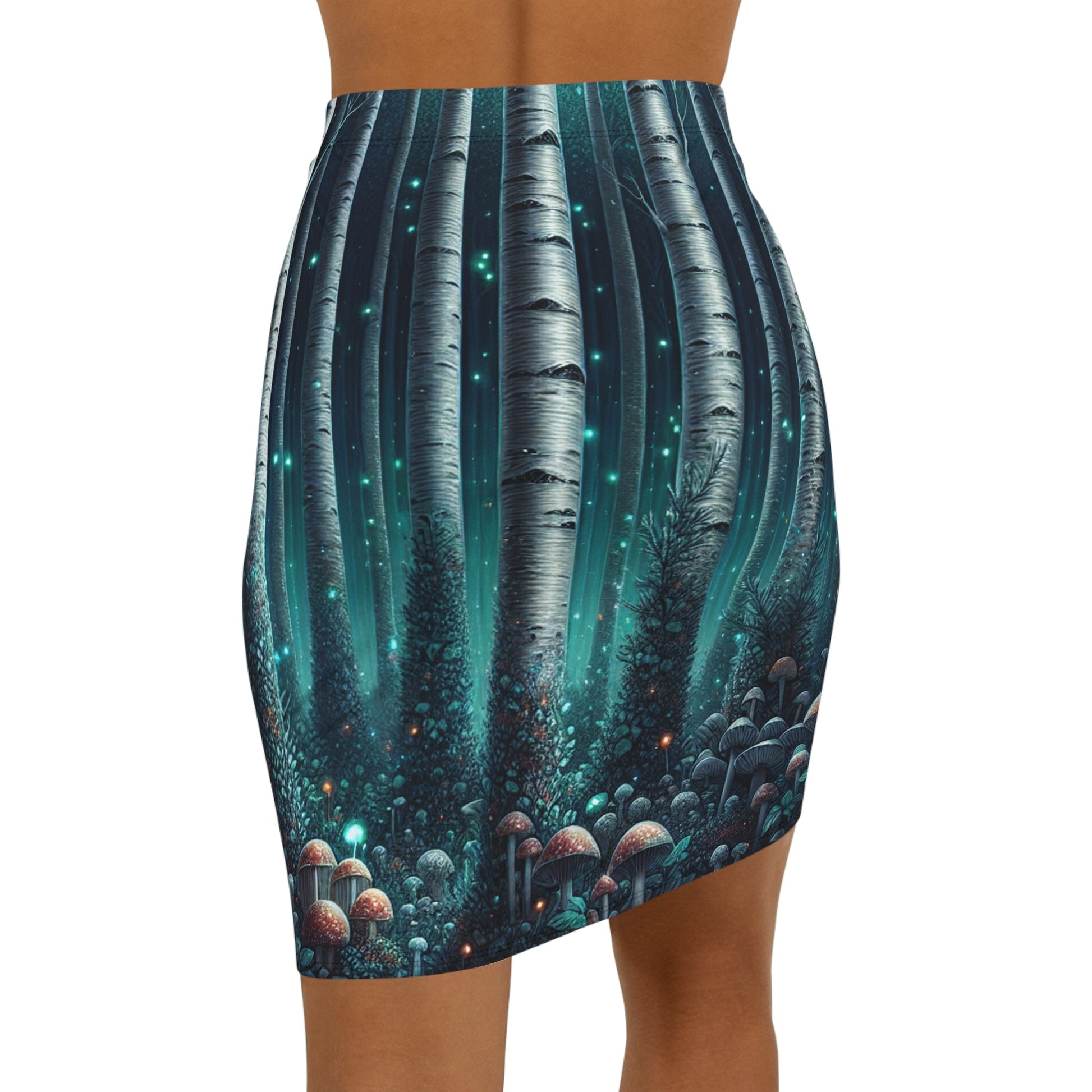Women’s Forest Fantasy Pencil Skirt, Nature-Inspired Fashion, Trendy Pencil Skirt, Autumn Style, Eco-Friendly Clothing Printify