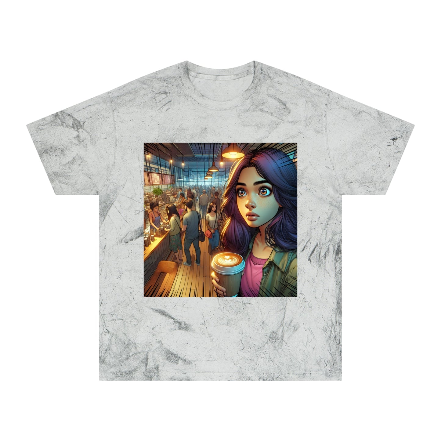 Color Blast T-Shirt - Artistic Coffee Shop Design, Coffee Lovers Gift Printify