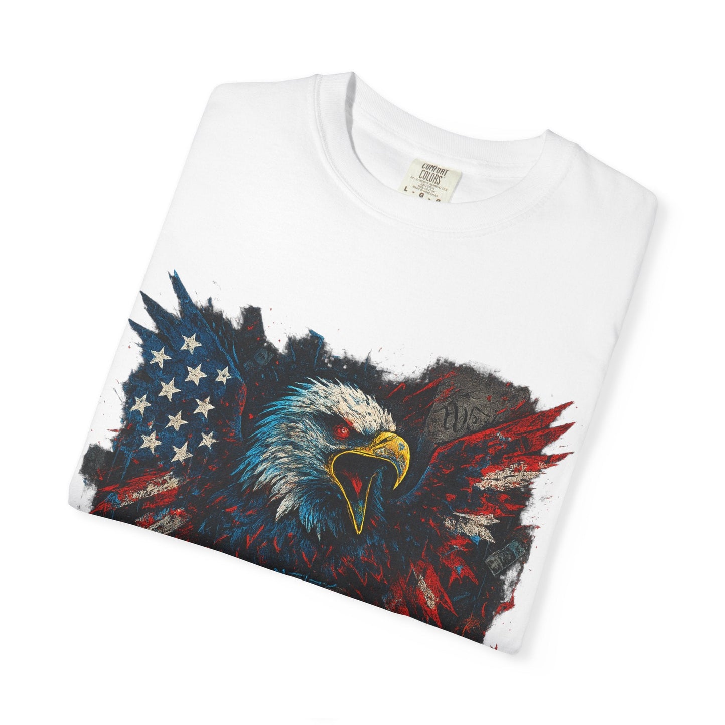 Patriotic Eagle T-Shirt | Unisex Garment-Dyed Tee for Independence Day, Memorial Day, Veteran Gifts, Casual Wear, USA Pride Printify
