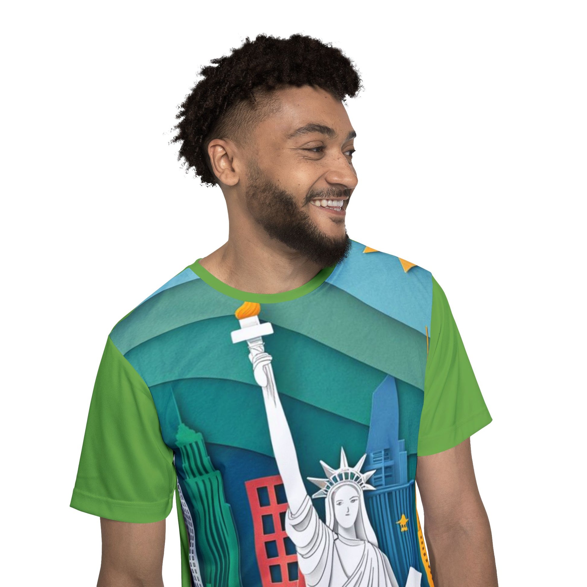 Men's Sports Jersey - Statue of Liberty AOP Tee, NYC Pride Apparel for Sports Fans - M/S TMC India