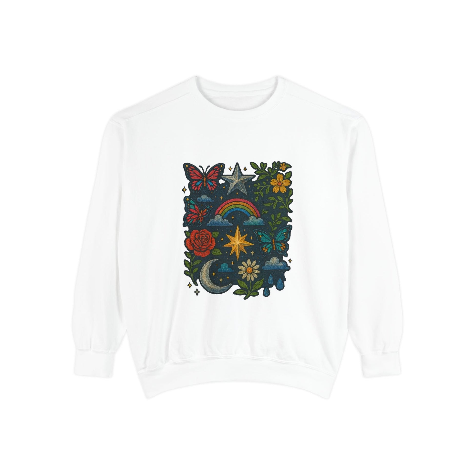 Boho Floral Sweatshirt, Vintage Style, Cozy Layer, Nature Lover Gift, Perfect for Spring and Fall Printify