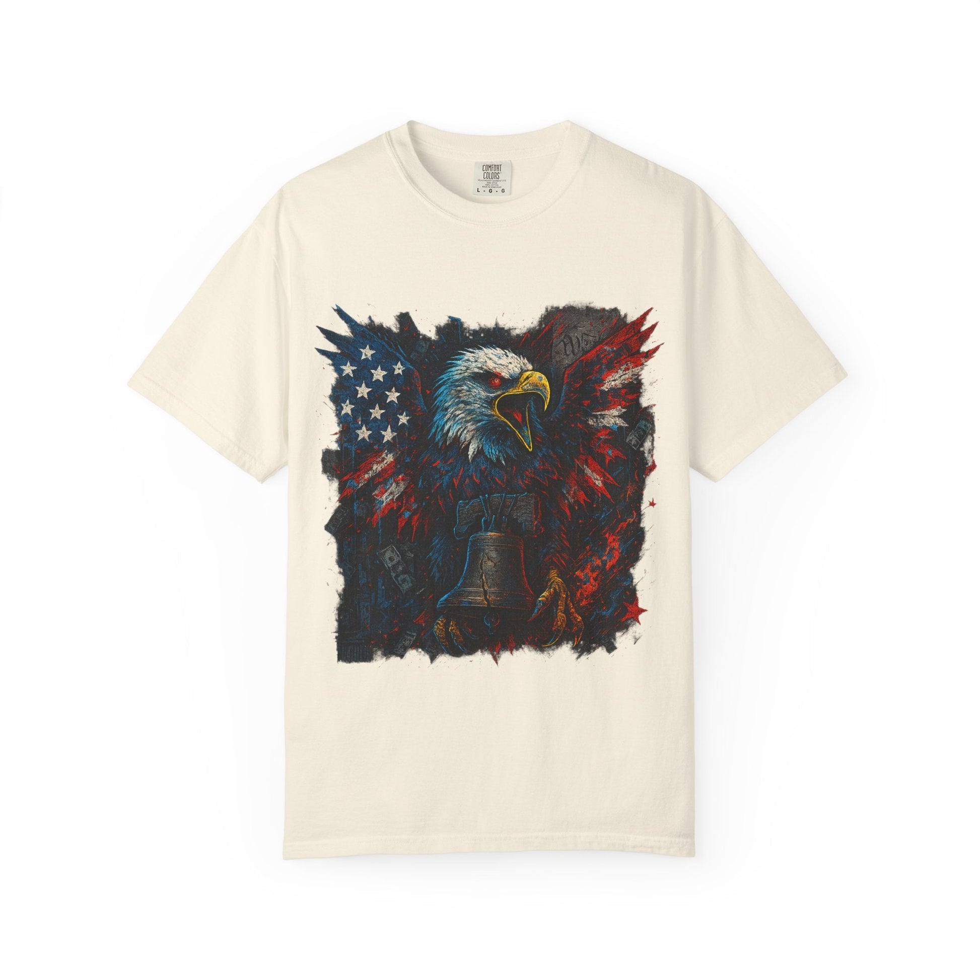 Patriotic Eagle T-Shirt | Unisex Garment-Dyed Tee for Independence Day, Memorial Day, Veteran Gifts, Casual Wear, USA Pride Printify