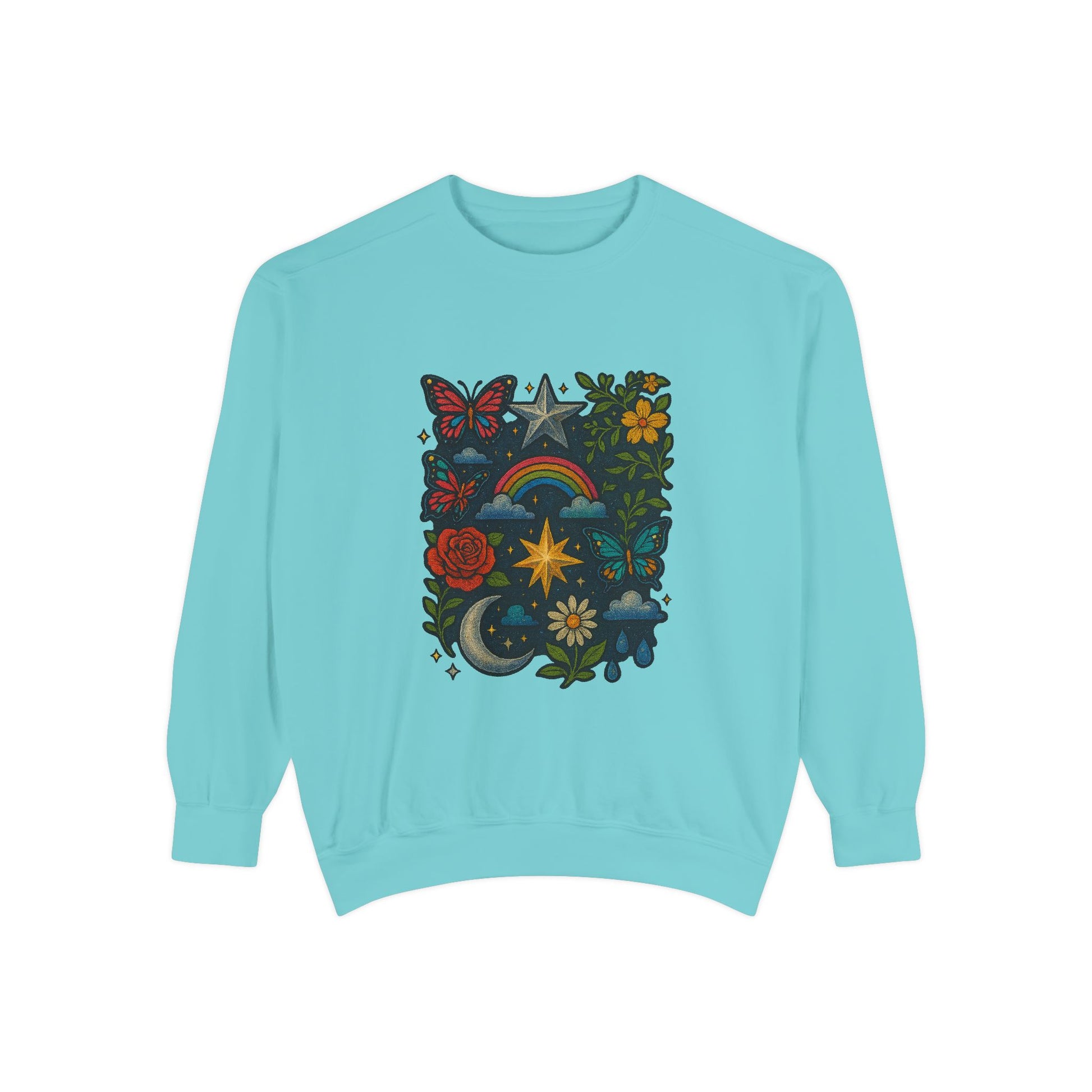 Boho Floral Sweatshirt, Vintage Style, Cozy Layer, Nature Lover Gift, Perfect for Spring and Fall - M/S TMC India