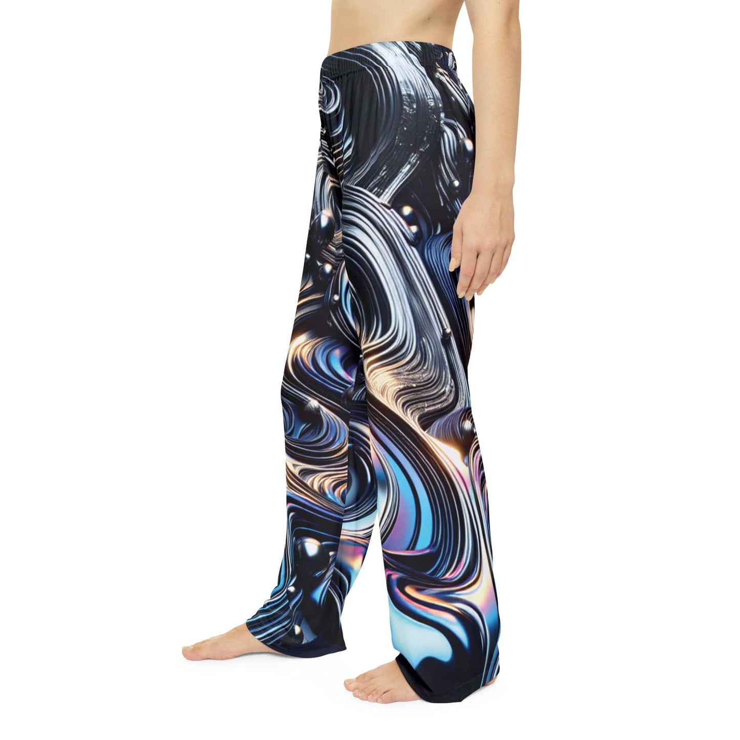 Abstract Swirl Women's Pajama Pants, Cozy Loungewear, Sleep Pants, Gift for Her, Stylish Homewear, Relaxed Fit Bottoms - M/S TMC India