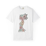 Whimsical Butterfly Silhouette T-shirt | Floral Art Tee, Nature Lover Gift, Boho Style Shirt, Summer Wardrobe Essential, Unique Graphic Top Printify