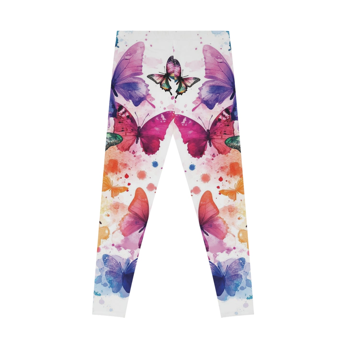 Colorful Butterfly Stretchy Leggings, Yoga Pants, Festival Wear, Gift for Her, Activewear, Summer Apparel, Comfortable Leggings - M/S TMC India