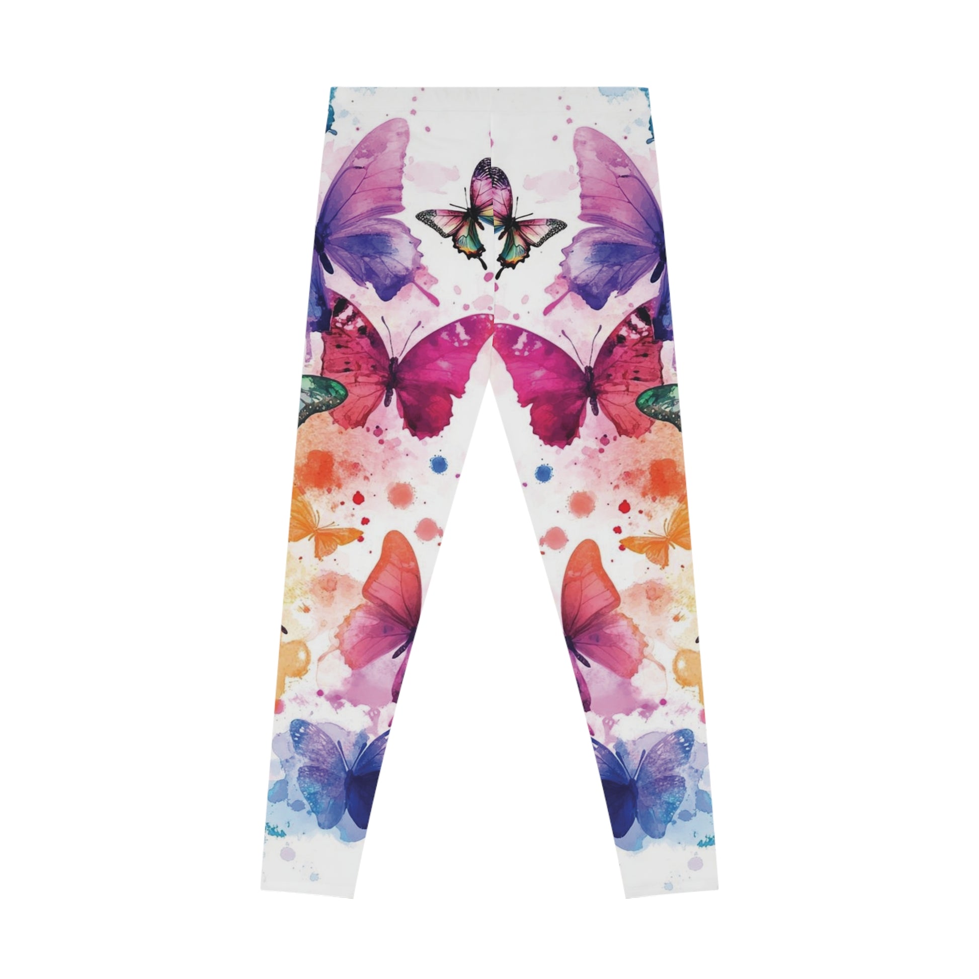 Colorful Butterfly Stretchy Leggings, Yoga Pants, Festival Wear, Gift for Her, Activewear, Summer Apparel, Comfortable Leggings - M/S TMC India