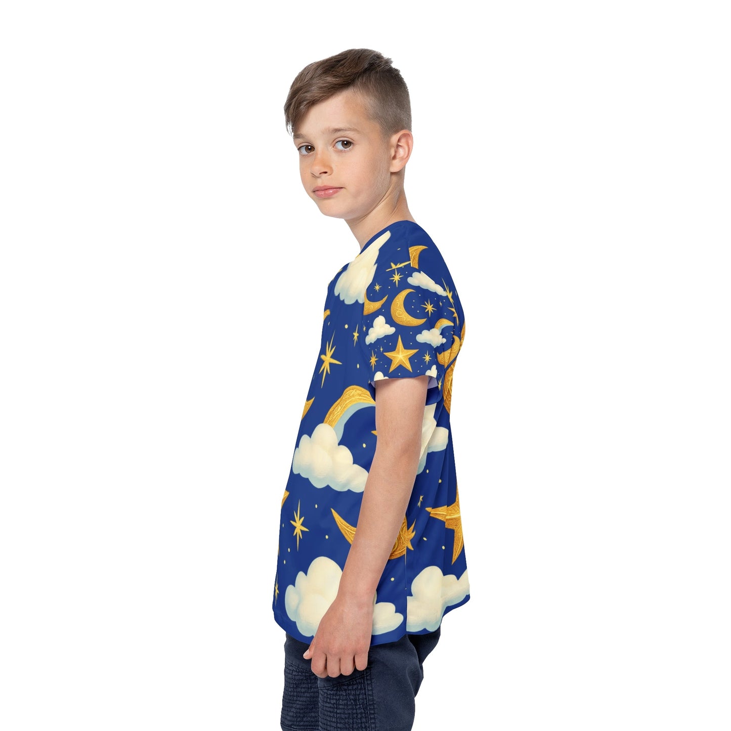 Kids Celestial Sports Jersey, Dreamy Sky Jersey, Starry Kids Apparel, Fun Activewear, Birthday Gift for Kids Printify