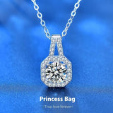 Moissanite S925 Sterling Silver Necklace For Women All-match Niche High Sense CJ