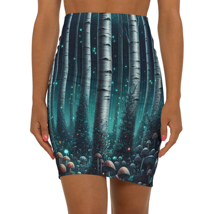 Women’s Forest Fantasy Pencil Skirt, Nature-Inspired Fashion, Trendy Pencil Skirt, Autumn Style, Eco-Friendly Clothing Printify