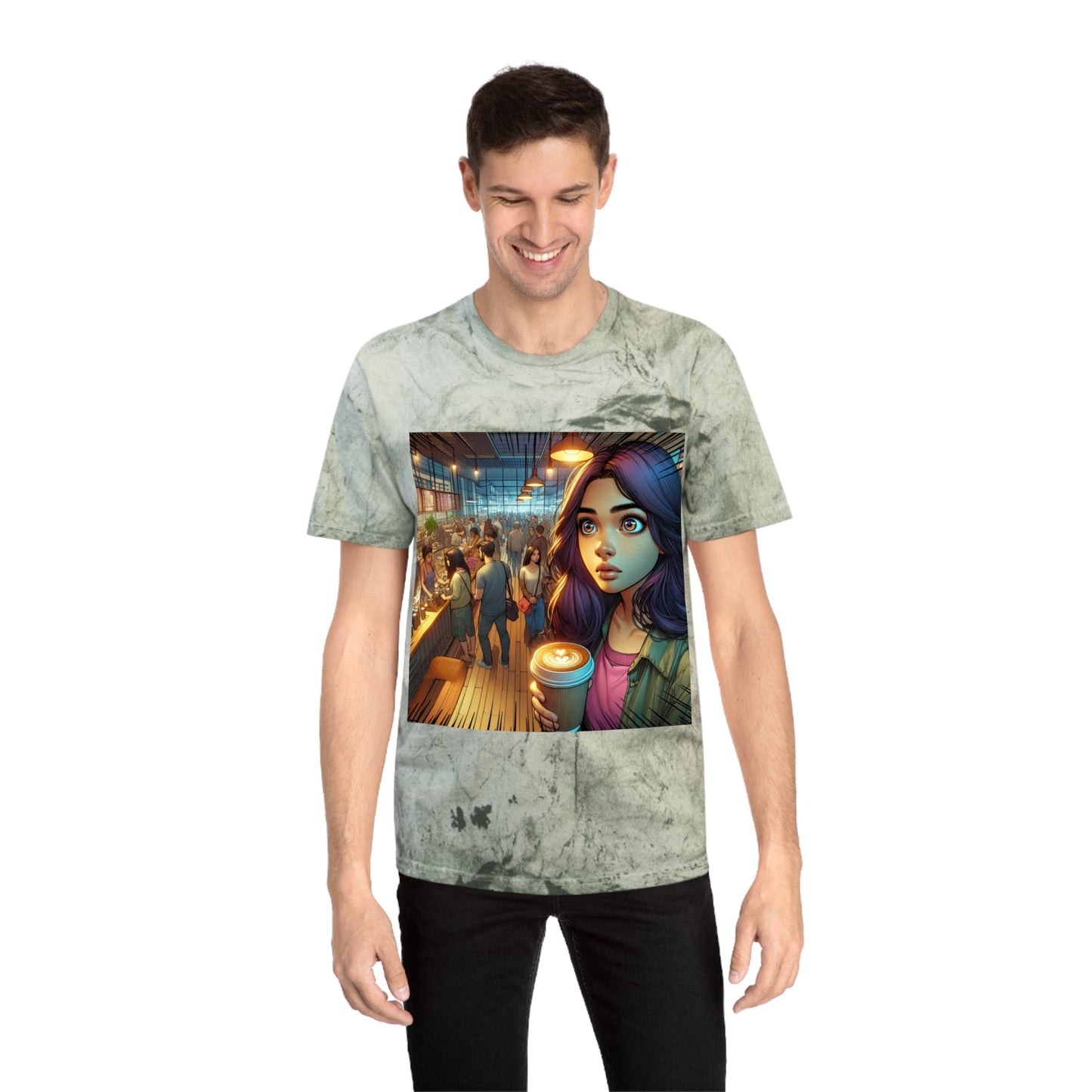 Color Blast T-Shirt - Artistic Coffee Shop Design, Coffee Lovers Gift Printify