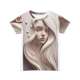 Elegant Abstract Art Women's Short Sleeve Shirt, Feminine Top, Boho Chic Tee, Casual Fashion, Art Inspired Apparel, Unique Gift Printify