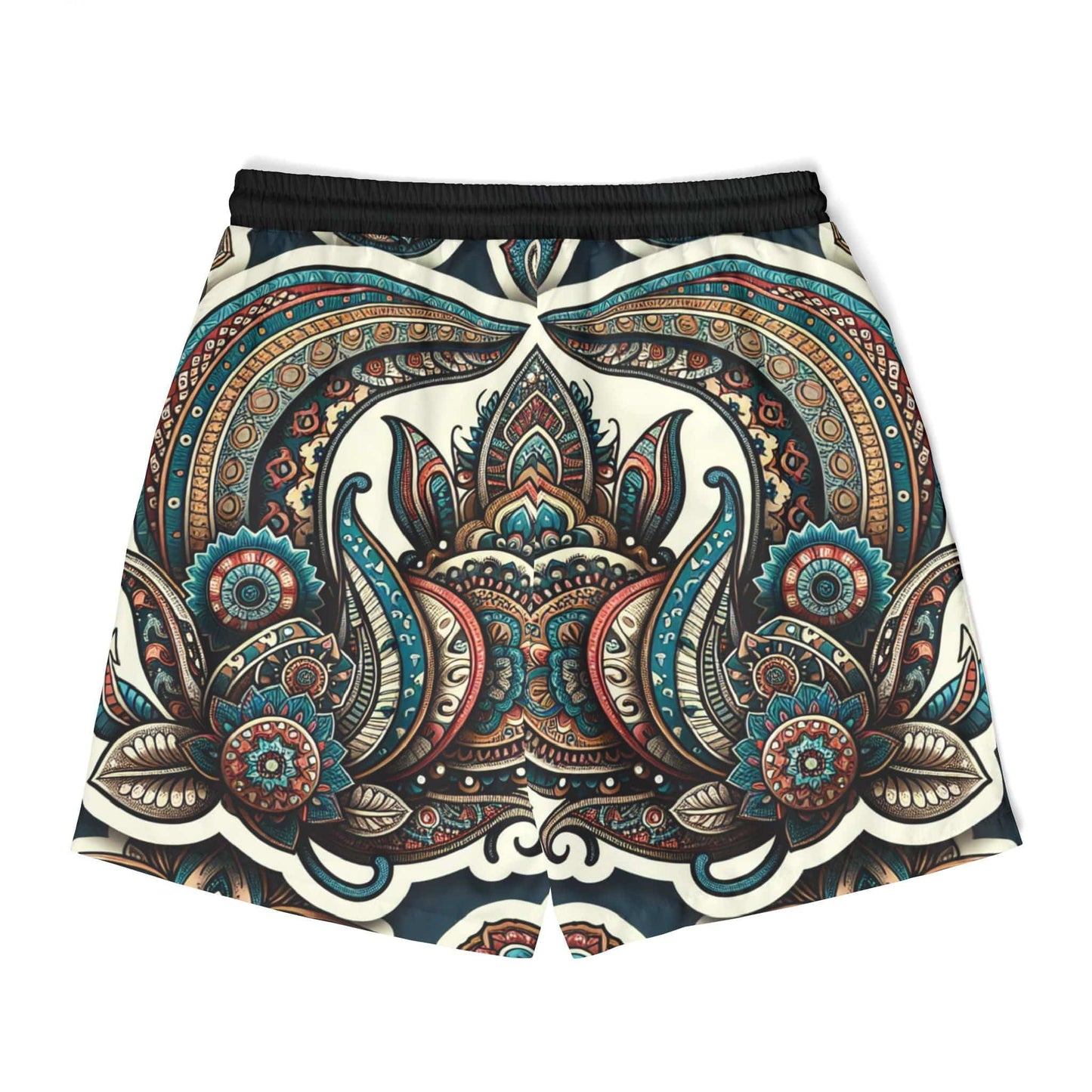 Boho Chic Unisex Swim Shorts, Vibrant Beachwear, Summer Vacation Essentials, Pool Party Attire, Travel-Friendly Swimwear Printify