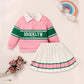 Toddler Girls 2 Piece Outfit Colorblock Letter Graphic Print Sweatshirt And Pleated Skirt Set CJ