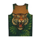 Wild Jungle Basketball Jersey - Fierce Tiger Design, Sport Wear, Activewear, Gym Gear, Animal Print Clothing, Gift for Athletes Printify