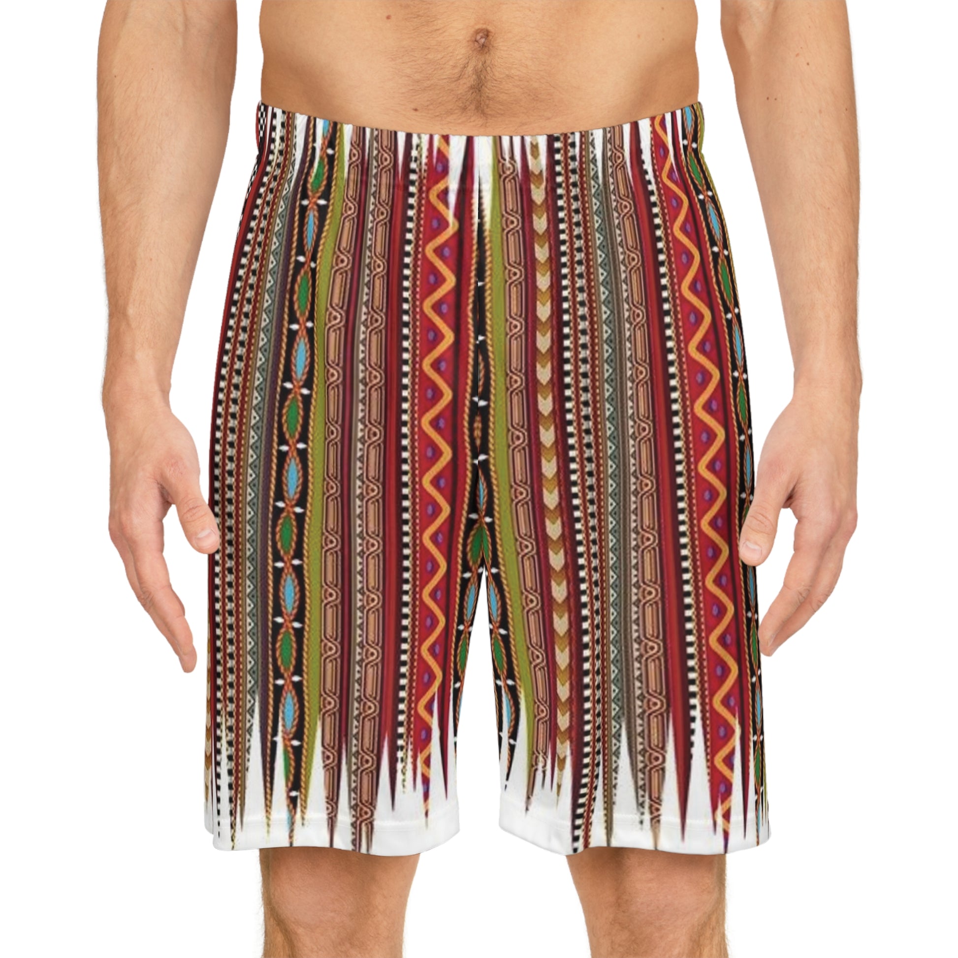 Tribal Print Basketball Shorts – Vibrant AOP Gym & Sportswear Style - M/S TMC India