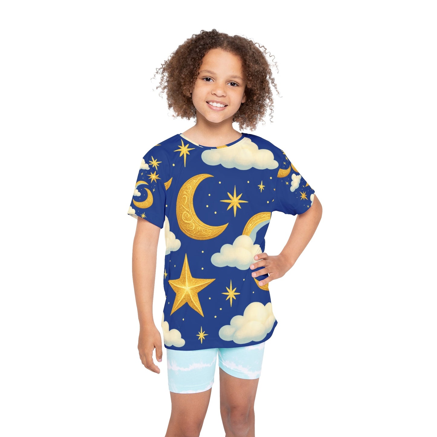 Kids Celestial Sports Jersey, Dreamy Sky Jersey, Starry Kids Apparel, Fun Activewear, Birthday Gift for Kids Printify