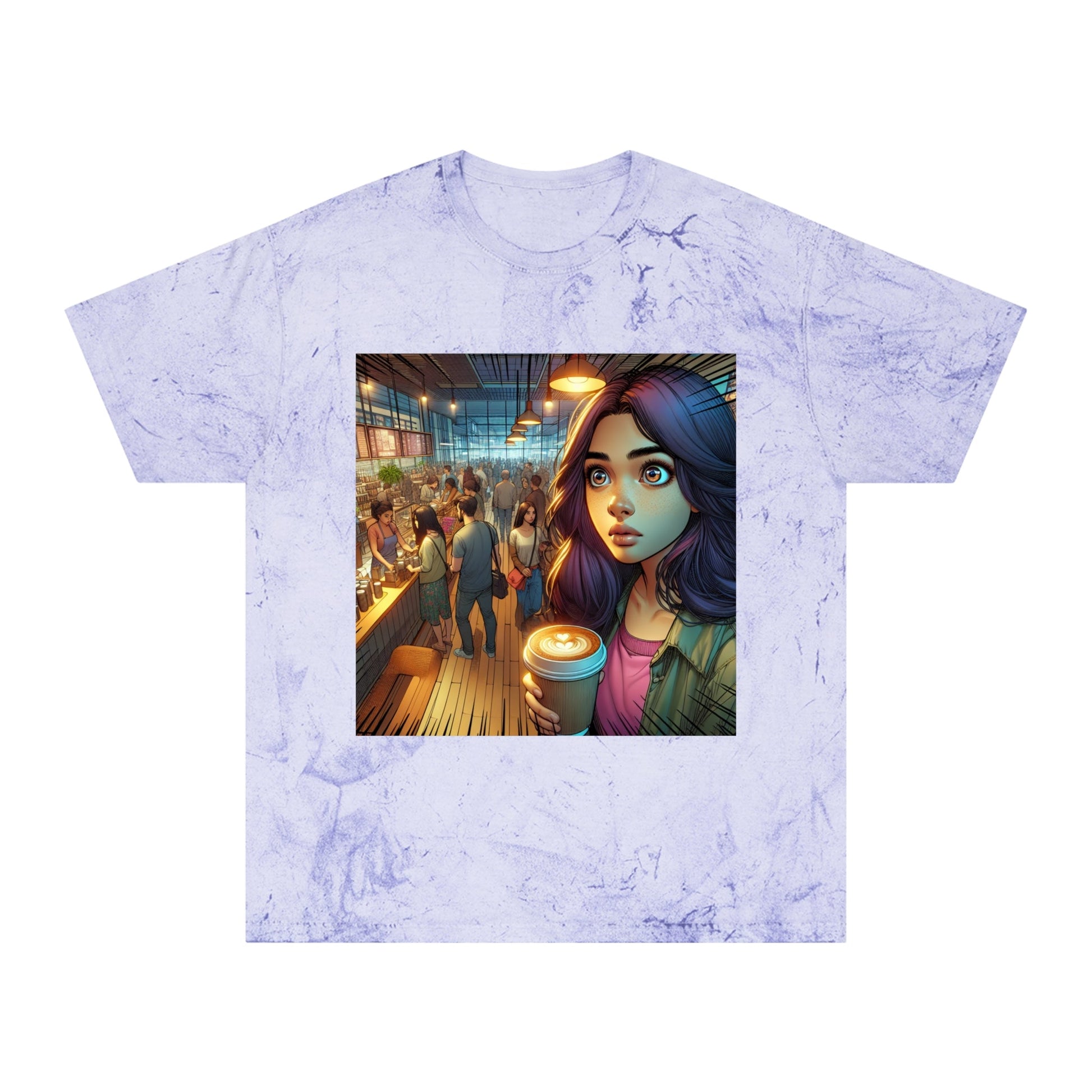 Color Blast T-Shirt - Artistic Coffee Shop Design, Coffee Lovers Gift Printify