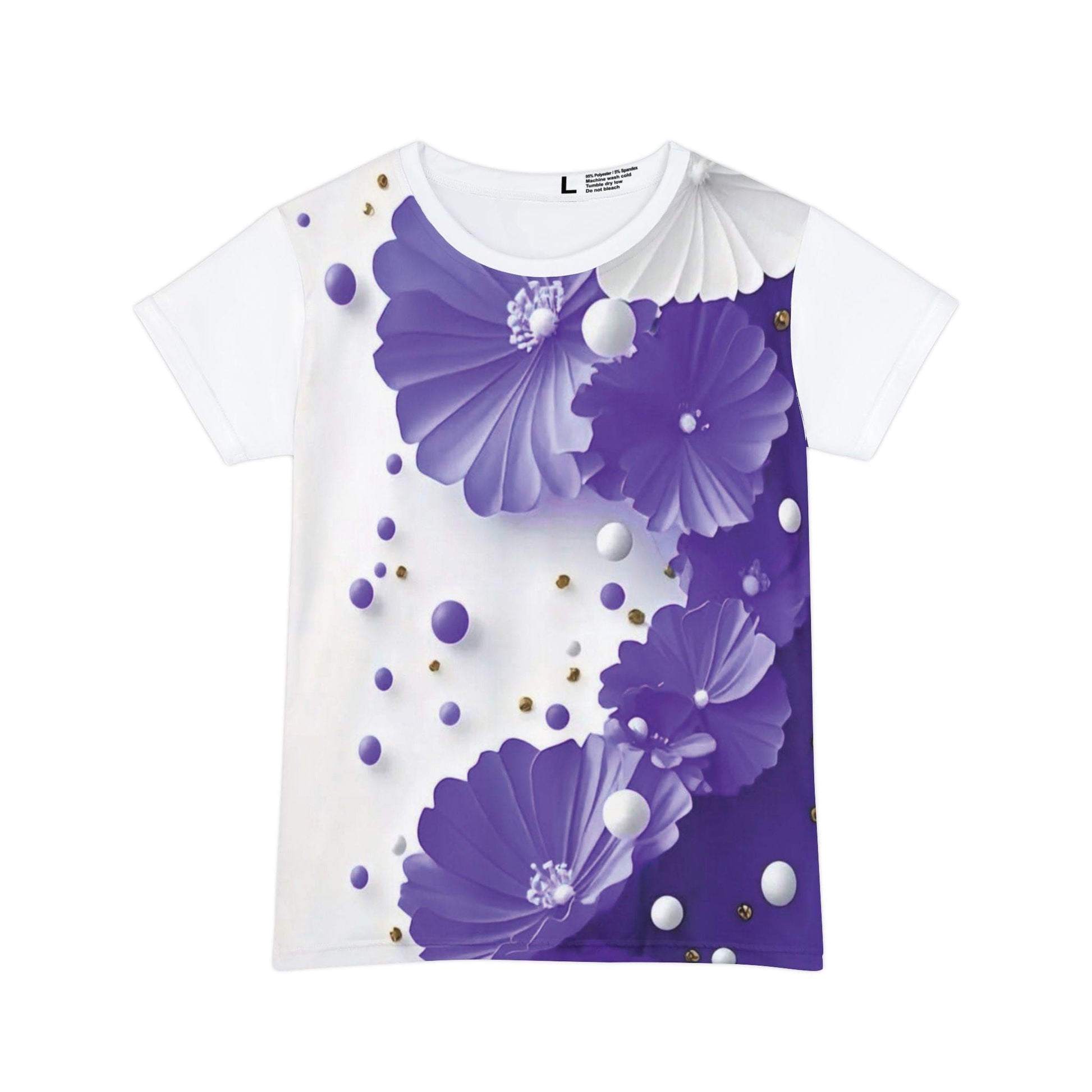 Elegant Floral Women's Short Sleeve Shirt, Floral Tee, AOP Shirt, Casual Top, Spring Fashion, Gift for Her Printify