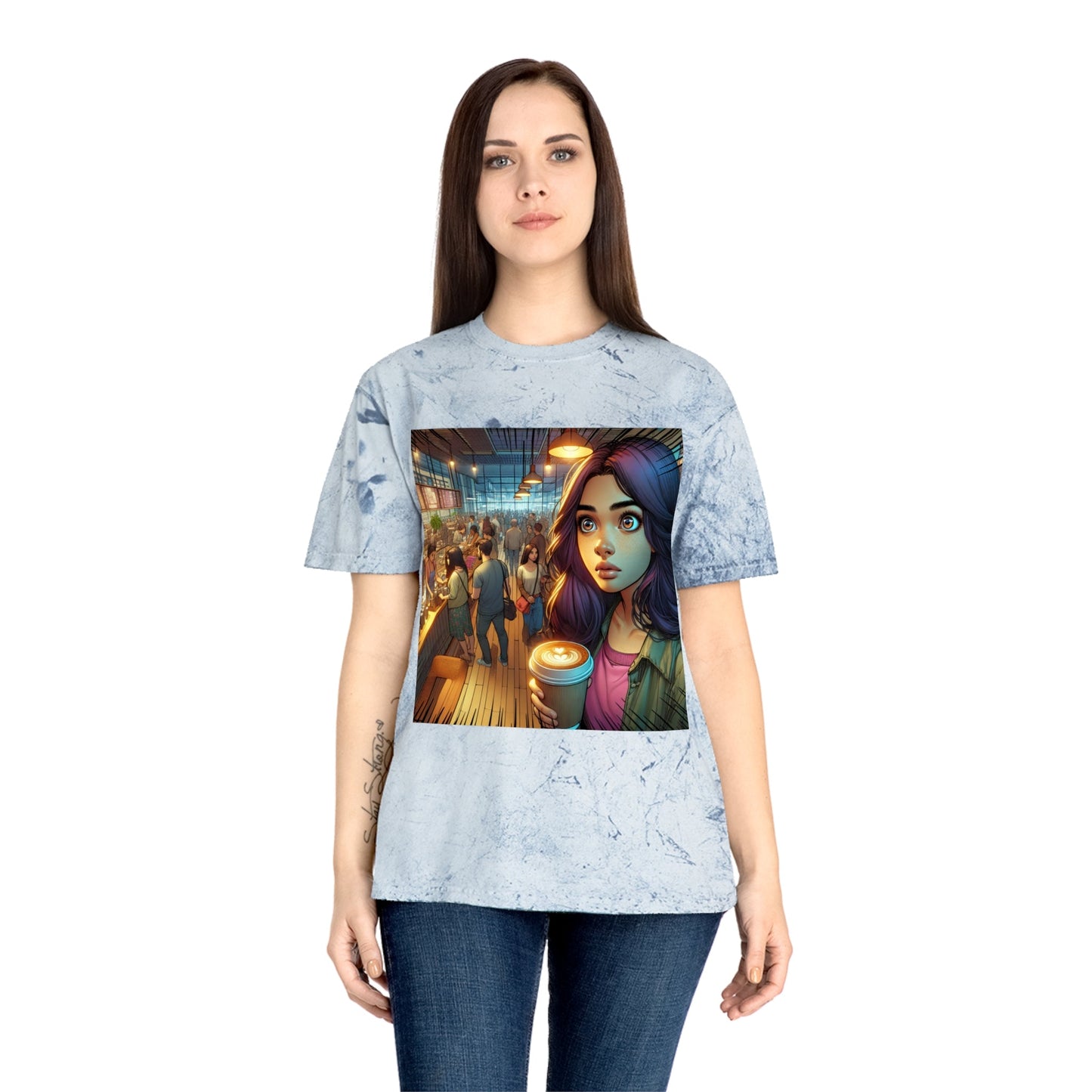 Color Blast T-Shirt - Artistic Coffee Shop Design, Coffee Lovers Gift Printify