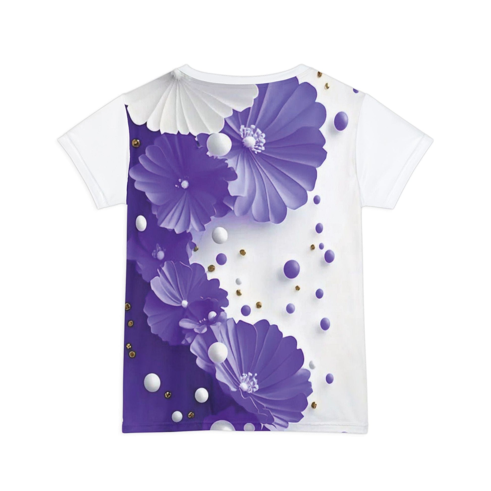 Elegant Floral Women's Short Sleeve Shirt, Floral Tee, AOP Shirt, Casual Top, Spring Fashion, Gift for Her - M/S TMC India