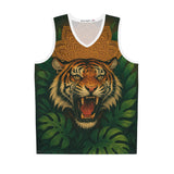 Wild Jungle Basketball Jersey - Fierce Tiger Design, Sport Wear, Activewear, Gym Gear, Animal Print Clothing, Gift for Athletes Printify