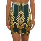 Art Deco Women's Mid-Waist Pencil Skirt, Vintage Style Skirt, Chic Officewear, Elegant Evening Outfit, Trendy Party Dress Printify