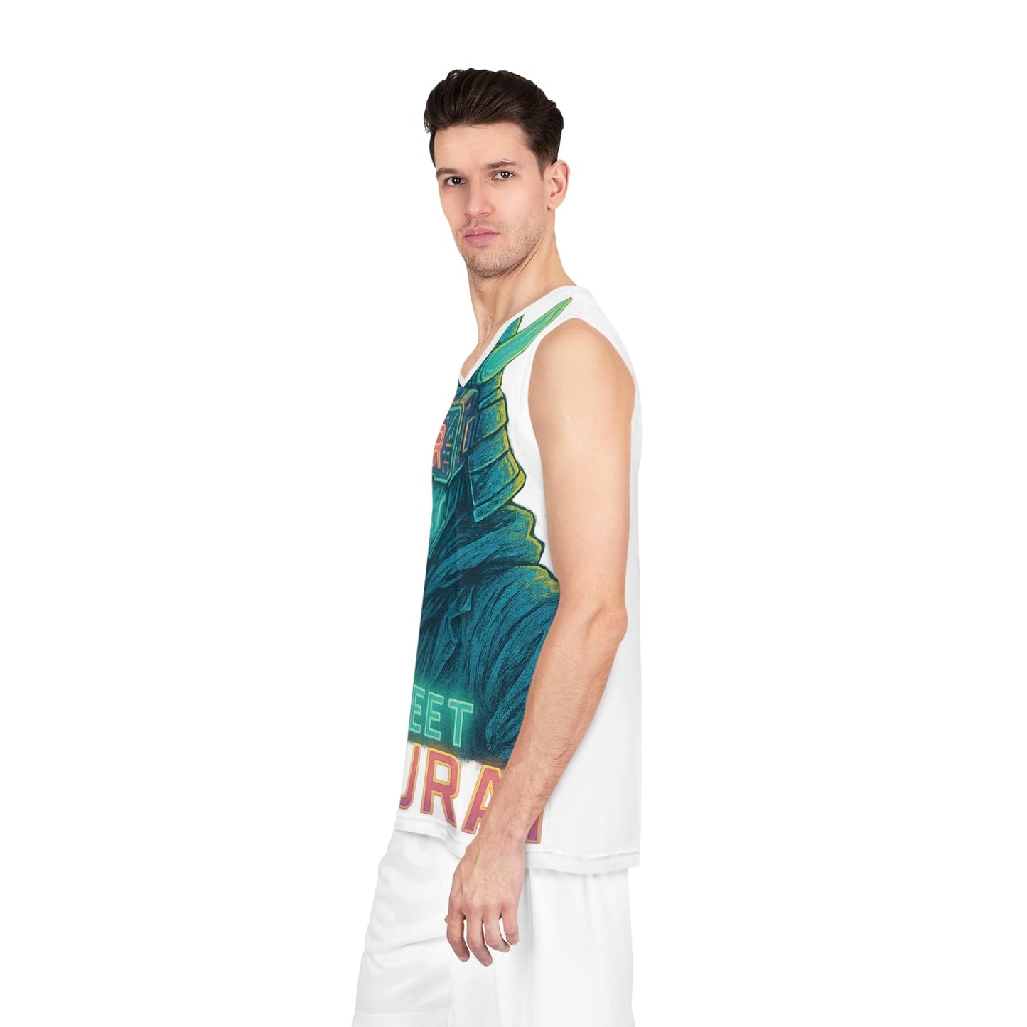 Street Samurai Basketball Jersey - AOP, Unique Sportswear Gift, Anime-Inspired Team Gear, Basketball Fan Apparel, Trendy Gym Wear - M/S TMC India