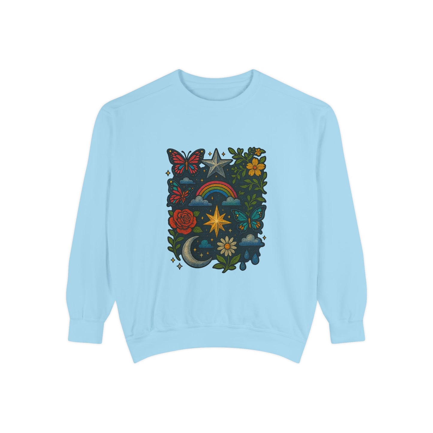 Boho Floral Sweatshirt, Vintage Style, Cozy Layer, Nature Lover Gift, Perfect for Spring and Fall - M/S TMC India