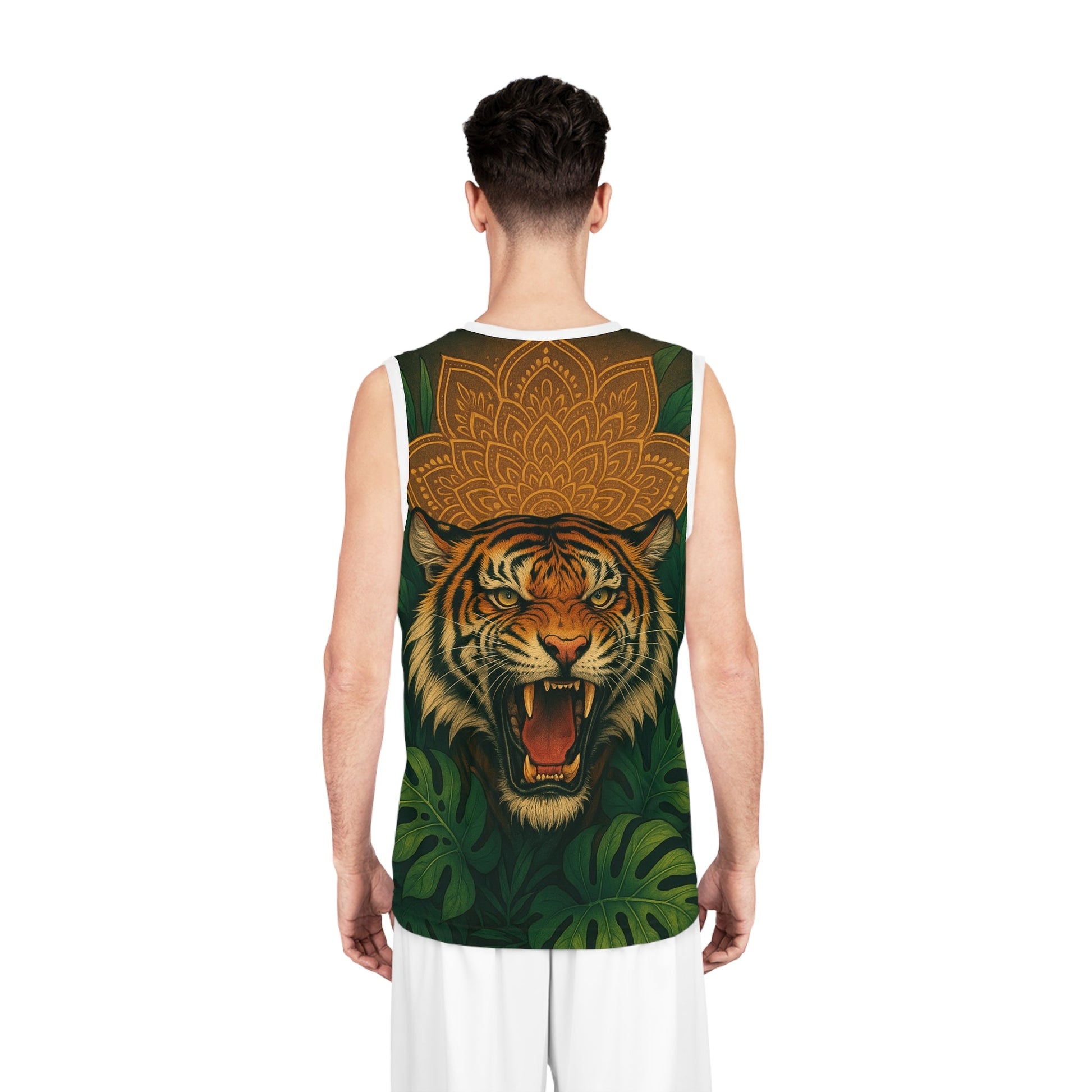 Wild Jungle Basketball Jersey - Fierce Tiger Design, Sport Wear, Activewear, Gym Gear, Animal Print Clothing, Gift for Athletes Printify