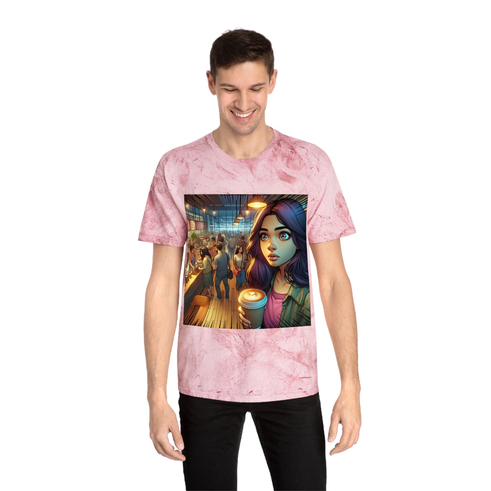 Color Blast T-Shirt - Artistic Coffee Shop Design, Coffee Lovers Gift Printify