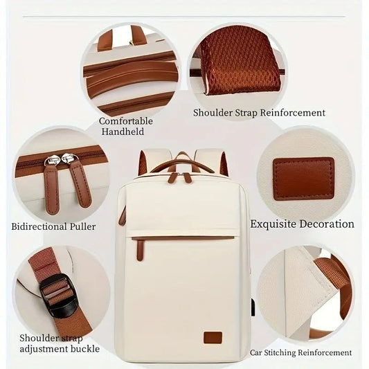 Backpack Oxford Cloth Business Computer Bag With Large Capacity, Strong And Wearable Student School Bag, Solid Color And Versatile Travel Backpack CJ