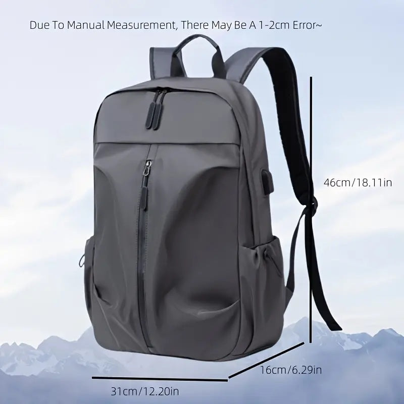 PU Backpack Fashion Large Capacity Men's Casual Backpack Commuter Trend Backpack Student School Bag CJ