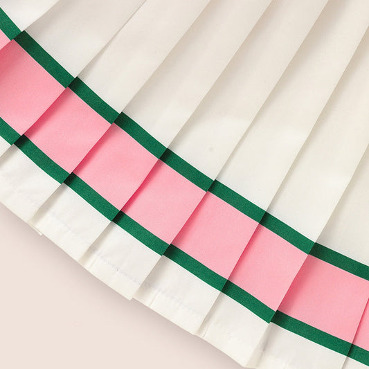 Toddler Girls 2 Piece Outfit Colorblock Letter Graphic Print Sweatshirt And Pleated Skirt Set CJ