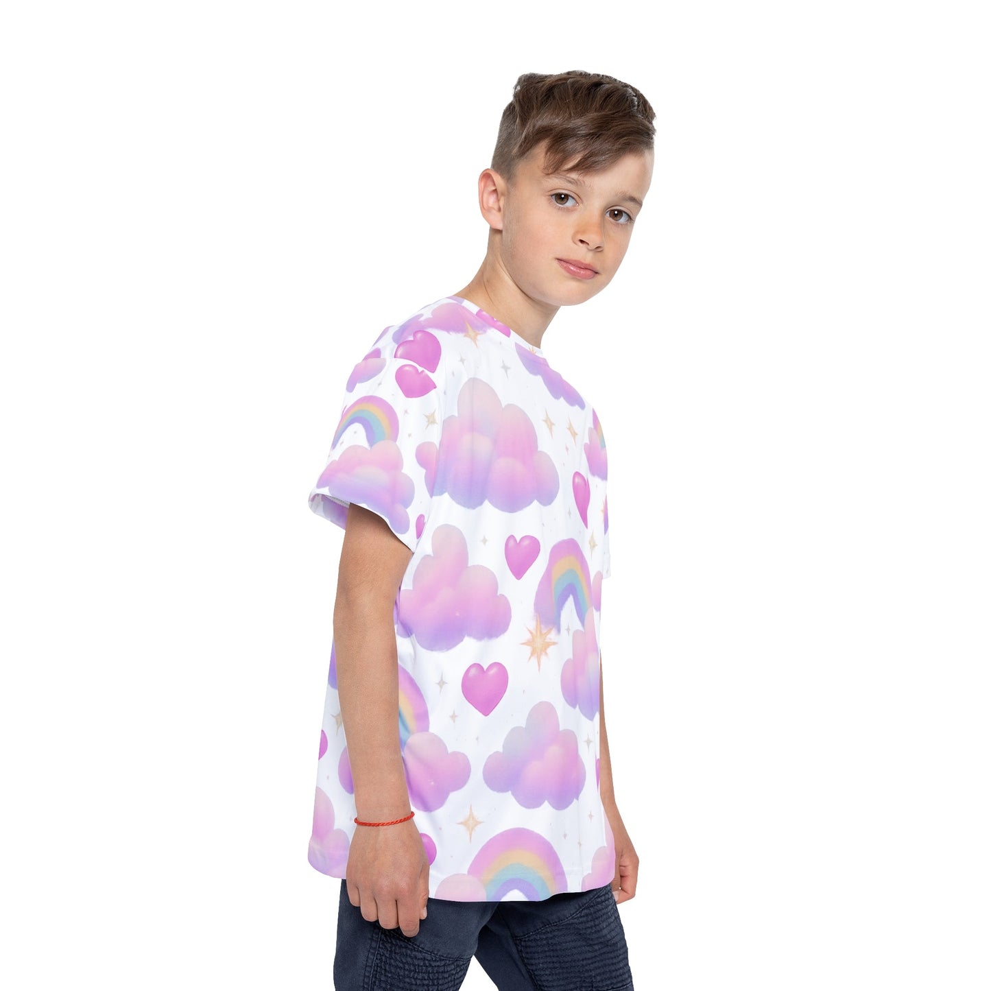 Rainbow Dreams Kids Sports Jersey, Cute T-Shirt for Playtime, Birthday Gift, Festival Wear, Colorful Sportswear Printify
