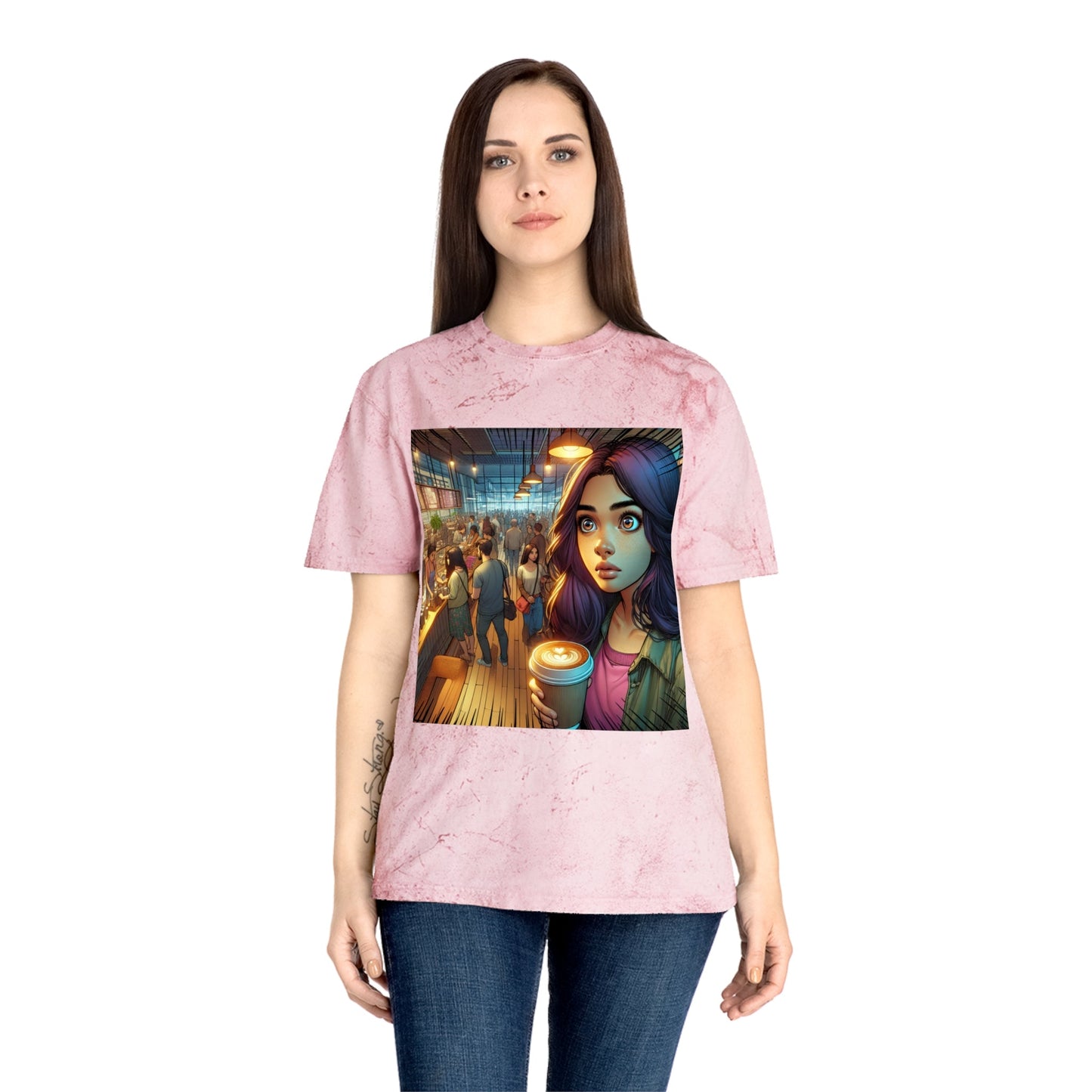 Color Blast T-Shirt - Artistic Coffee Shop Design, Coffee Lovers Gift Printify