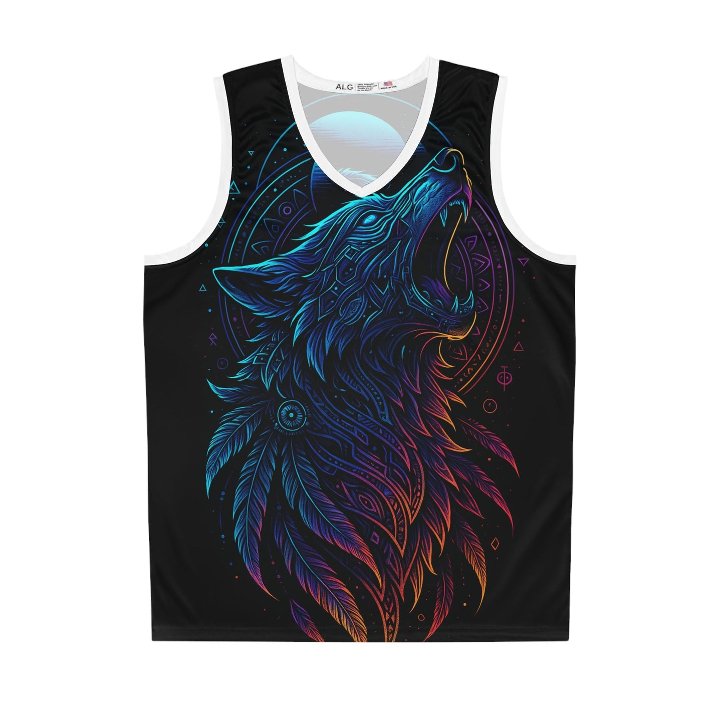 Wolf Howling Basketball Jersey, AOP Sportswear, Unique Athletic Wear, Gift for Wolves Lovers, Cool Hoodie Alternative Printify