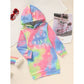 Toddler Girls Long Sleeve Tie Dye Hooded Dress Adorable & Comfortable Daily Wear For Kids CJ