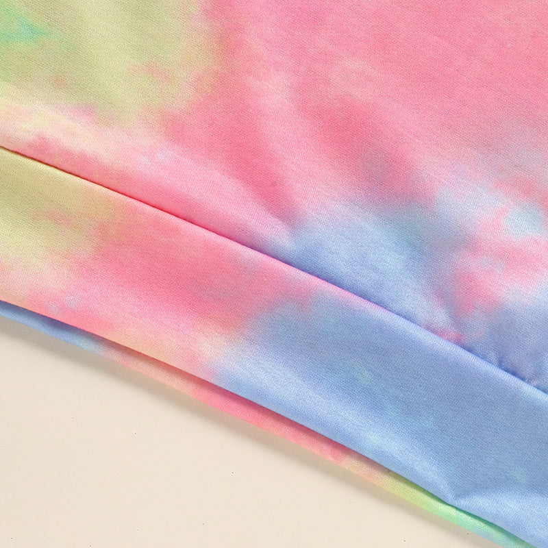 Toddler Girls Long Sleeve Tie Dye Hooded Dress Adorable & Comfortable Daily Wear For Kids - M/S TMC India