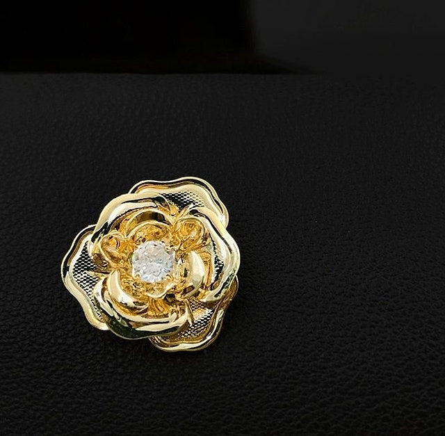 Retro Camellia Zircon Needle - M/S TMC India