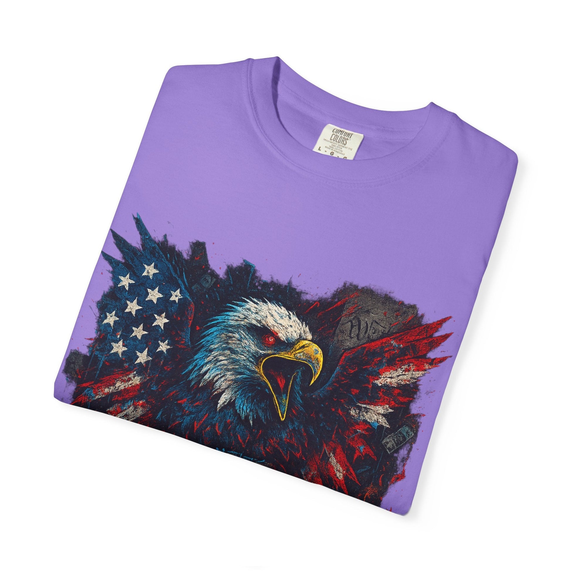 Patriotic Eagle T-Shirt | Unisex Garment-Dyed Tee for Independence Day, Memorial Day, Veteran Gifts, Casual Wear, USA Pride Printify
